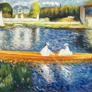 La Seine à Asnières, aussi connue sous le nom de La Yole par Renoir - Reproduction de Peinture à l'Huile