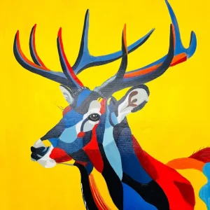 Tableau Original Cerf Majestueux