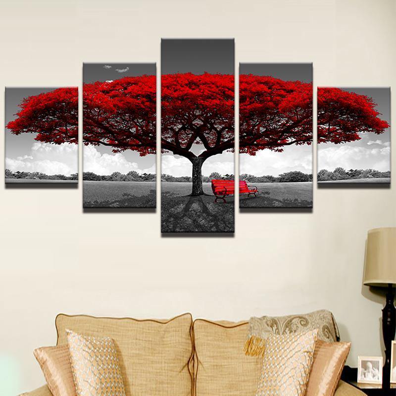 Tableau Arbre de vie rouge – Image 4