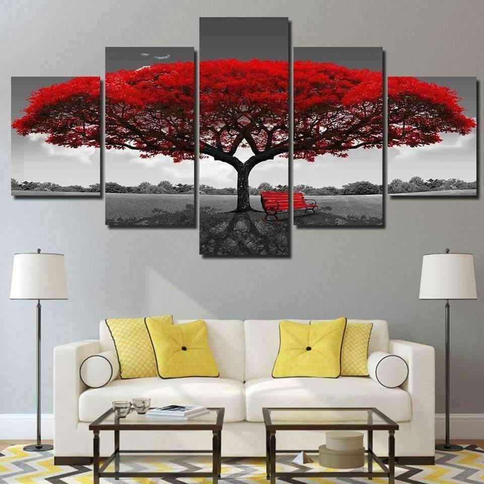 Tableau Arbre de vie rouge – Image 2