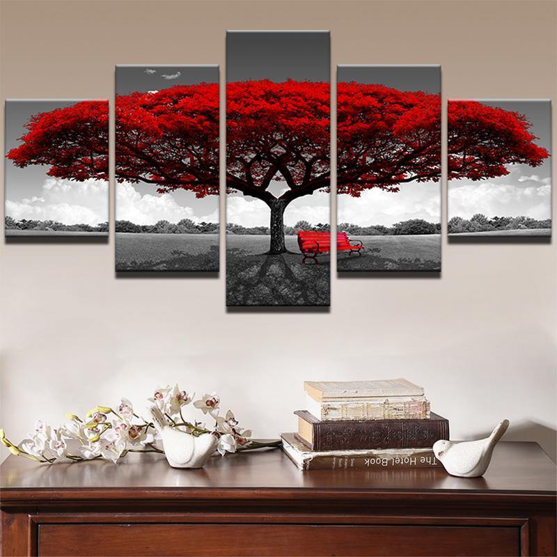 Tableau Arbre de vie rouge – Image 3