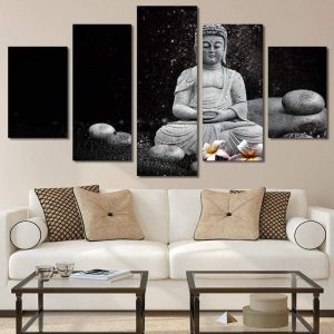 Tableau Bouddha Noir et Blanc