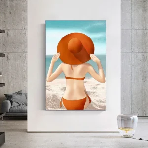 Tableau femme à la plage