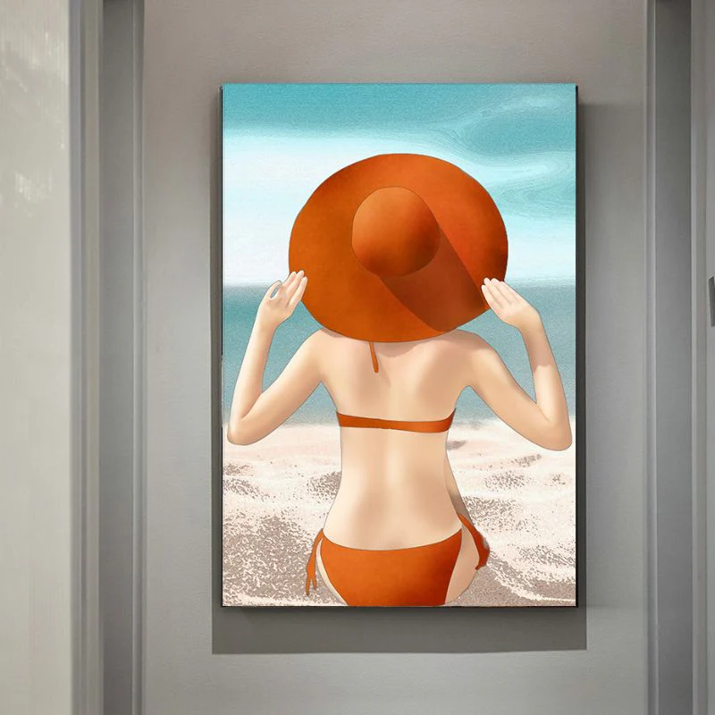 Tableau femme à la plage – Image 3