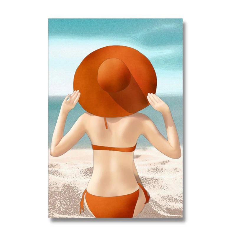 Tableau femme à la plage – Image 4