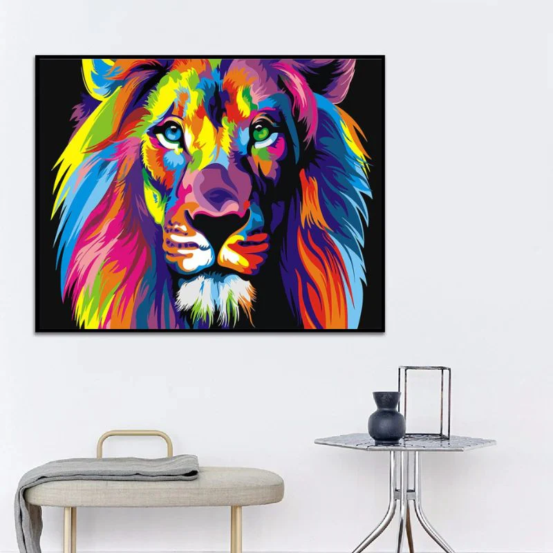 Tableau lion pop art