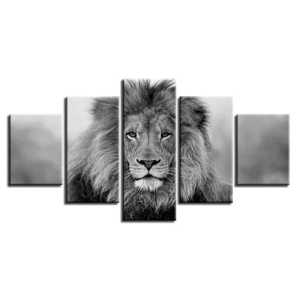 Tableau Lion noir et blanc – Image 4