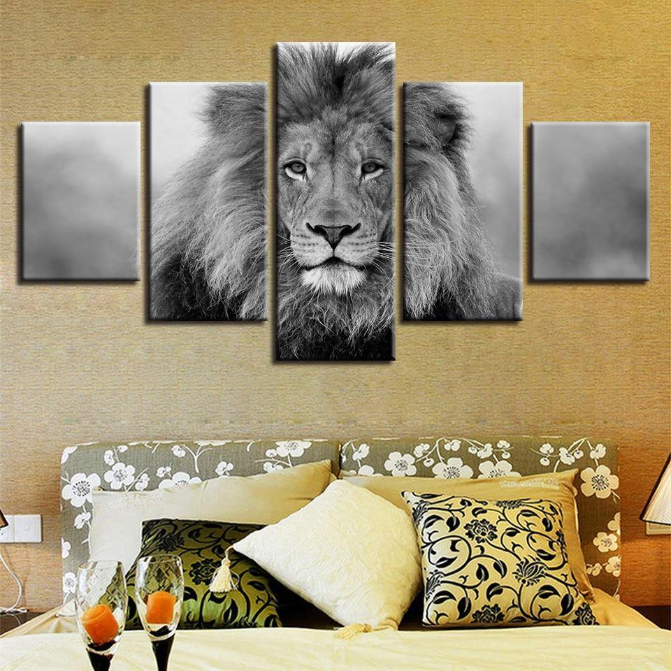 Tableau Lion noir et blanc – Image 3