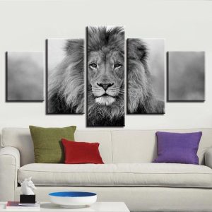Tableau Lion noir et blanc