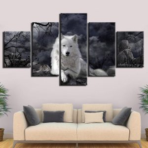 Tableau Loup blanc