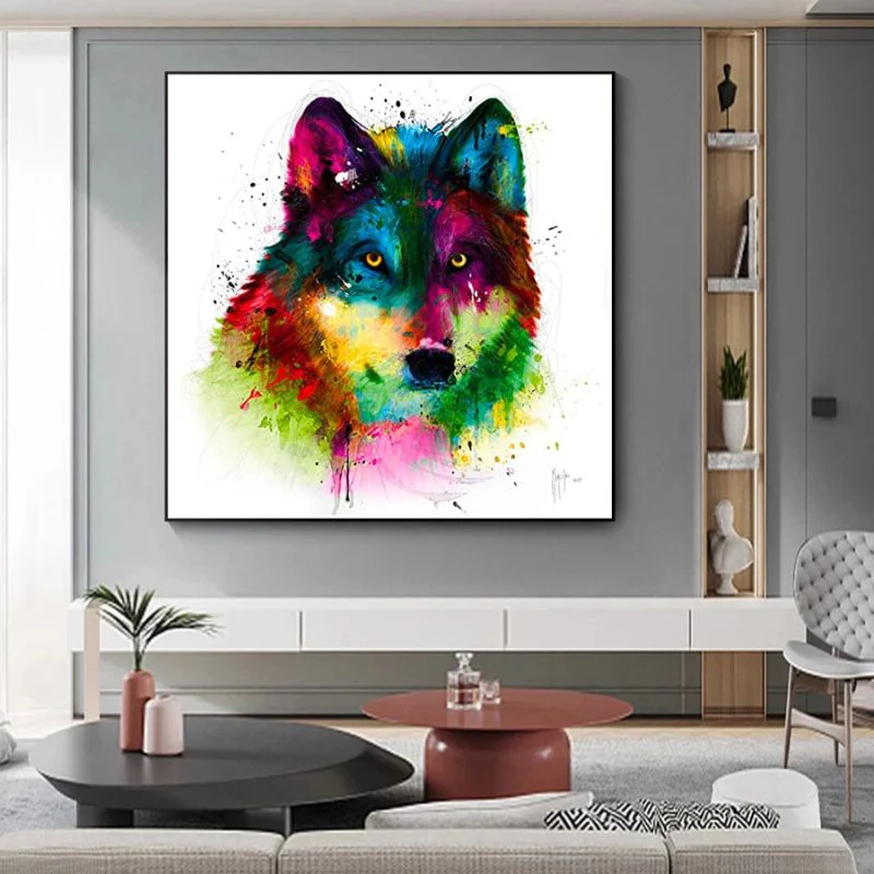Tableau loup coloré – Image 2