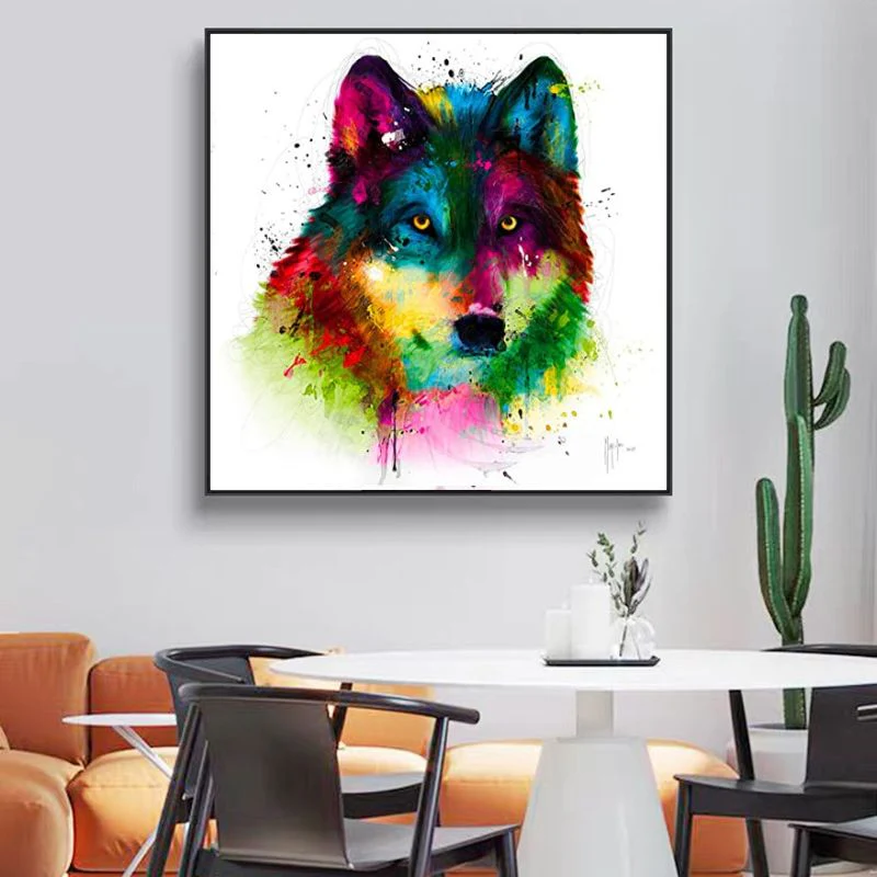 Tableau loup coloré – Image 4