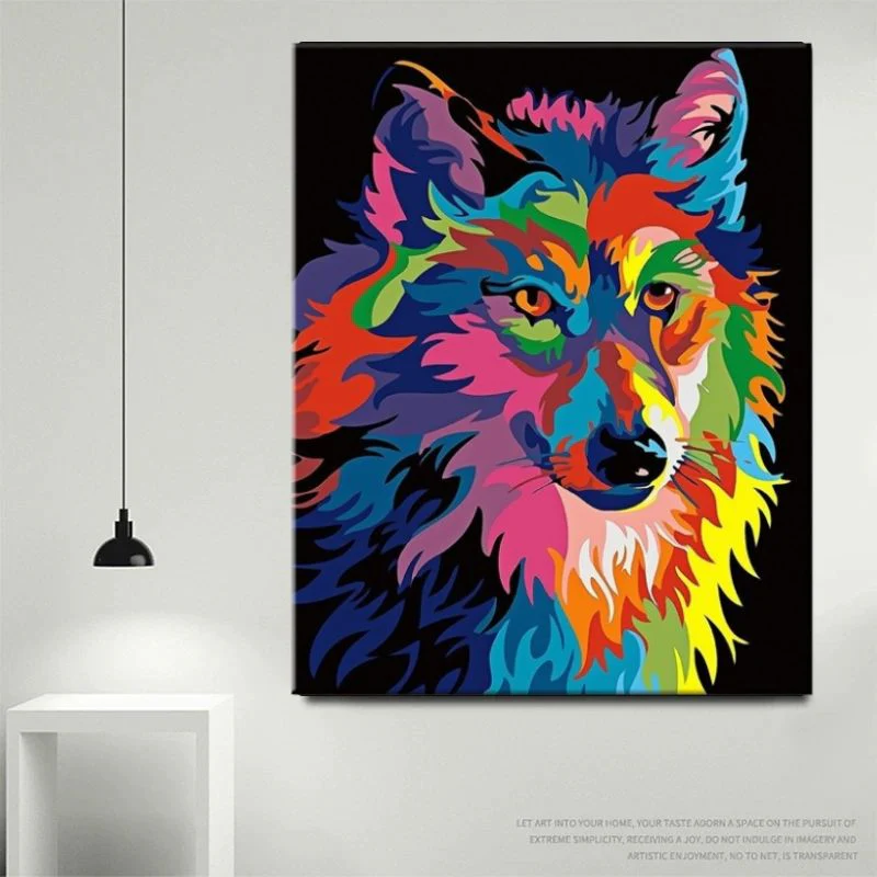 tableau loup pop art – Image 3