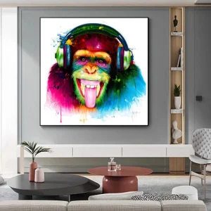 Tableau singe coloré