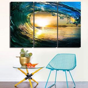 Tableau Soleil dans la vague