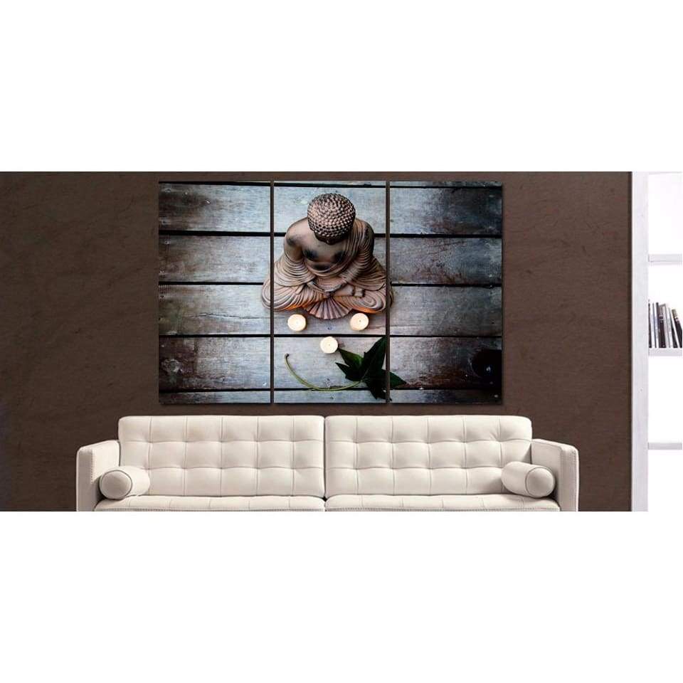 Toile Bouddha effet bois – Image 4