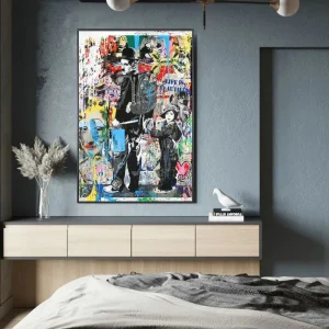 Tableau street art charlie chaplin