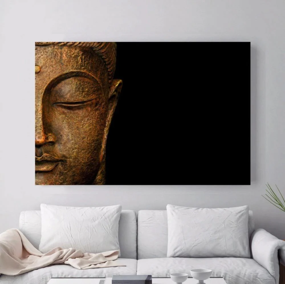 Toile Bouddha fond noir