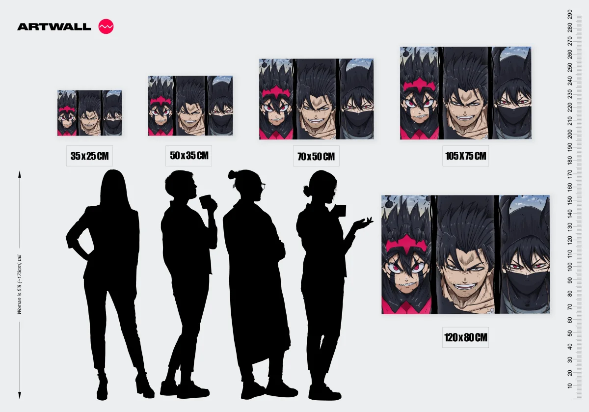 Tableau Black Clover Personnages Determines Confrontation – Image 3