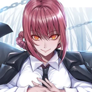 Tableau Chainsaw Man Femme Yeux Flamboyants