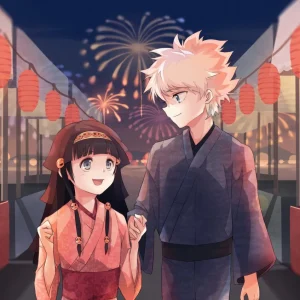 Tableau Hunter X Hunter Kimono Et Feux