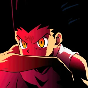 Tableau Hunter X Hunter Regard Menacant Rouge