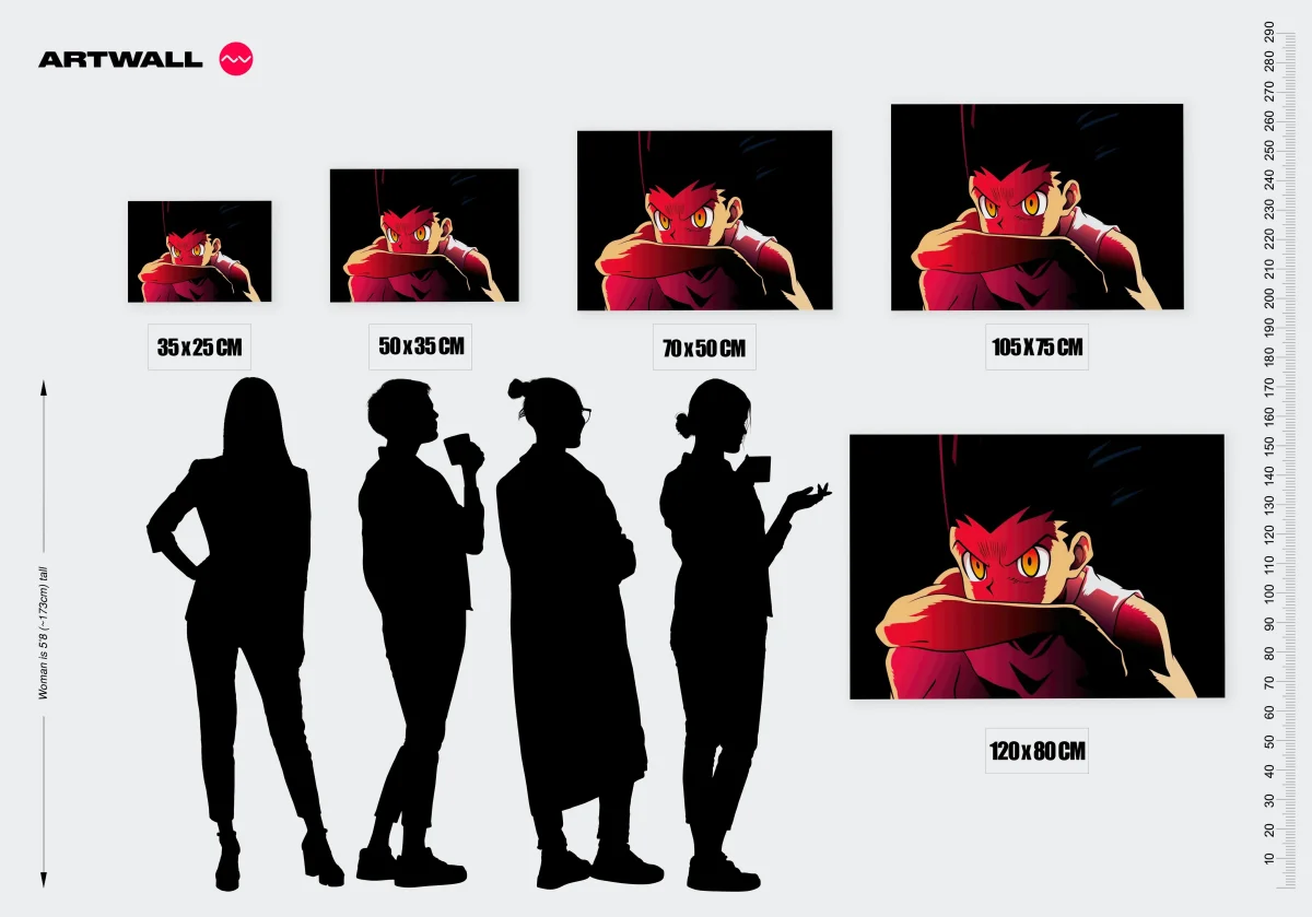 Tableau Hunter X Hunter Regard Menacant Rouge – Image 3