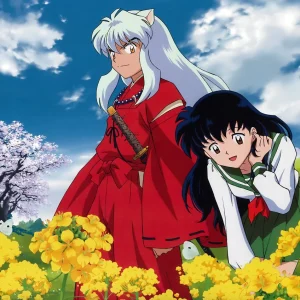 Tableau Inuyasha Champ Fleurs Printanieres