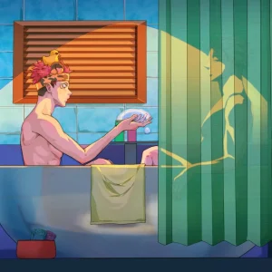 Tableau Jujutsu Kaisen Bain Miroir Lumiere