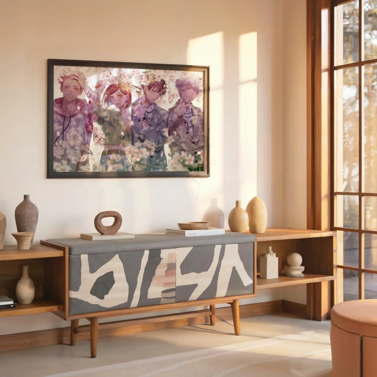 Tableau Jujutsu Kaisen Jeunes Sous Cerisiers – Image 7