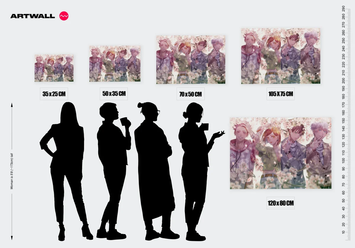 Tableau Jujutsu Kaisen Jeunes Sous Cerisiers – Image 3