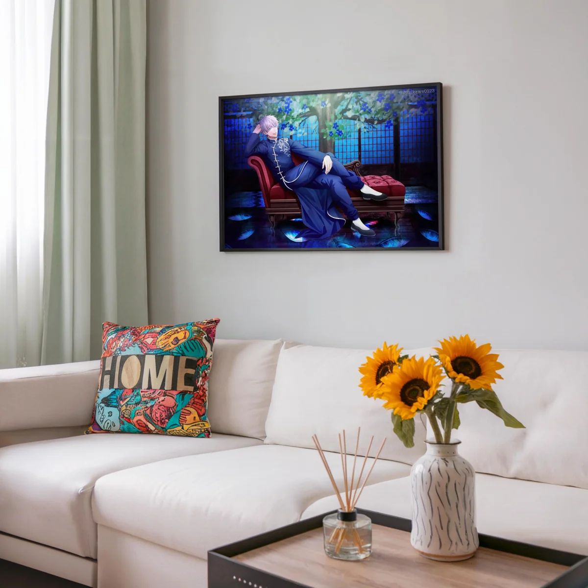 Tableau Jujutsu Kaisen Mysterieux Canape Bleu – Image 7