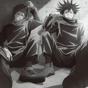 Tableau Jujutsu Kaisen Personnages Assis Reflechissant