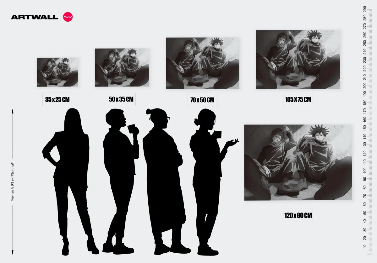 Tableau Jujutsu Kaisen Personnages Assis Reflechissant – Image 3