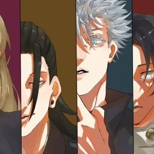 Tableau Jujutsu Kaisen Quatuor Intense Regards