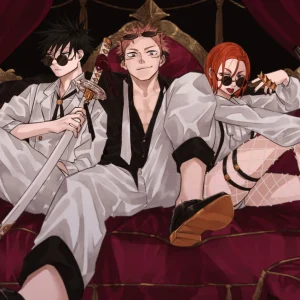 Tableau Jujutsu Kaisen Trio Elegant Arme