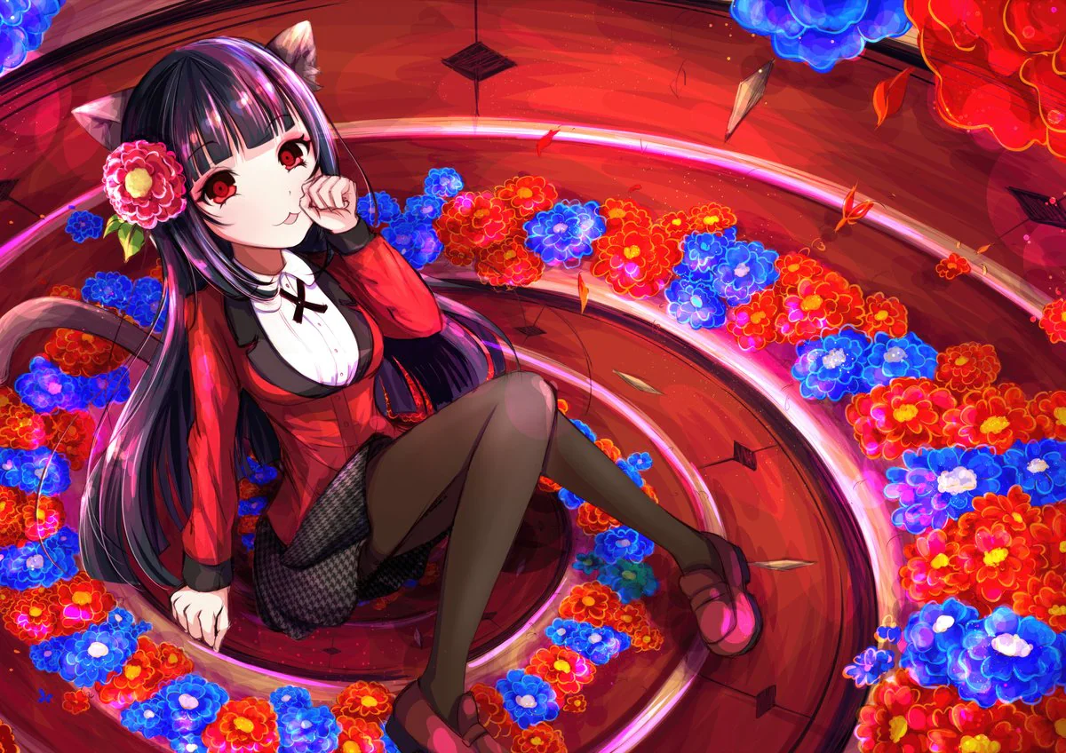 Tableau Kakegurui Chatte Elegante Florale – Image 2