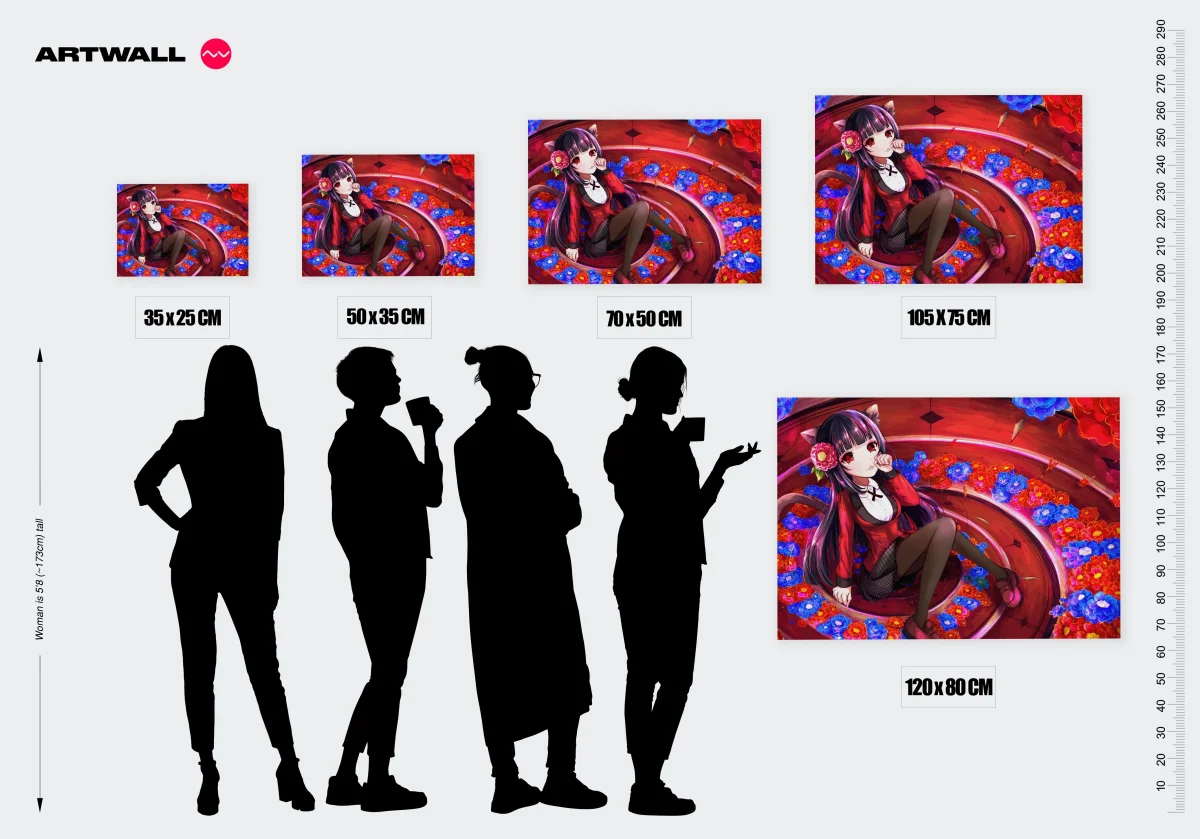 Tableau Kakegurui Chatte Elegante Florale – Image 3