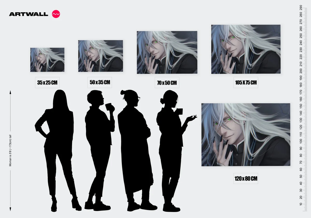 Tableau Kuroshitsuji Sourire Enigmatique Argente – Image 3