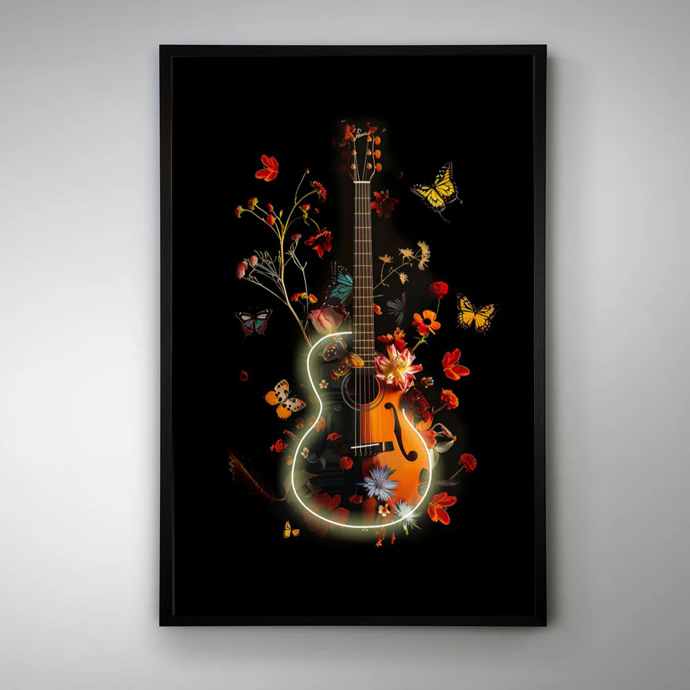 Tableau "Mélodie Florale" - Œuvre d'Art avec Éclairage LED - Décoration Contemporaine – Image 2