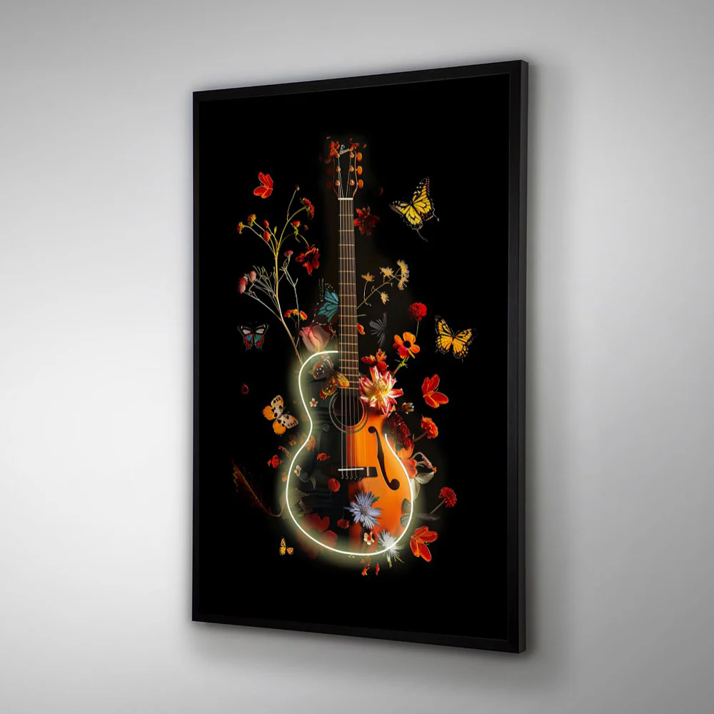 Tableau "Mélodie Florale" - Œuvre d'Art avec Éclairage LED - Décoration Contemporaine – Image 4