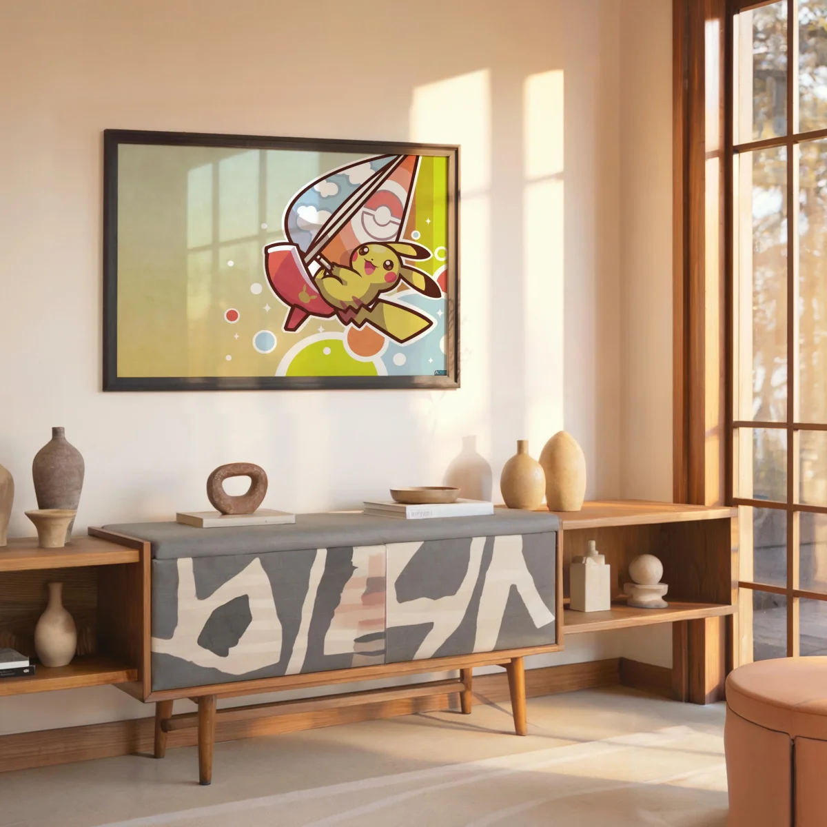 Tableau Pokemon Pikachu Surfe Joyeusement – Image 8