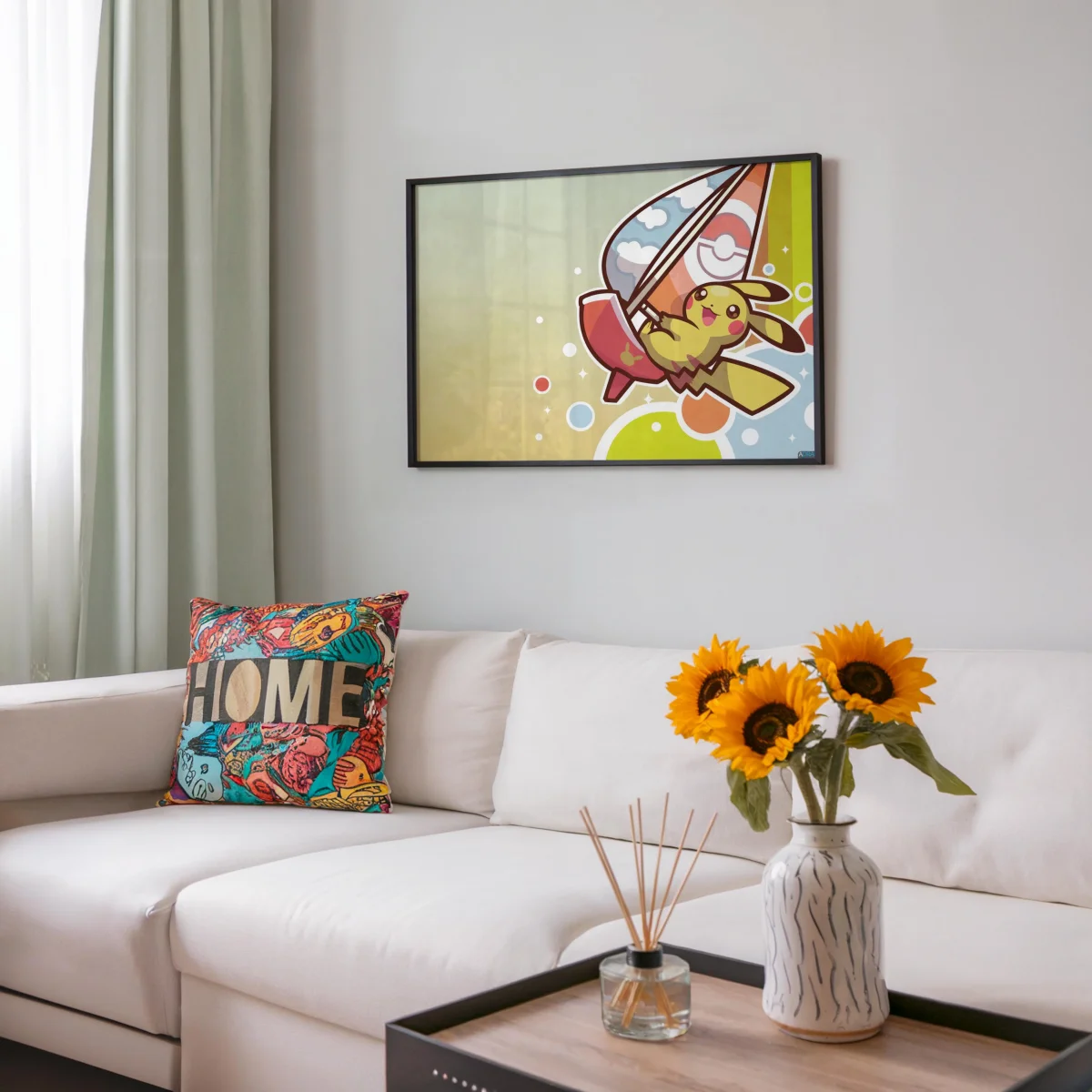 Tableau Pokemon Pikachu Surfe Joyeusement – Image 7