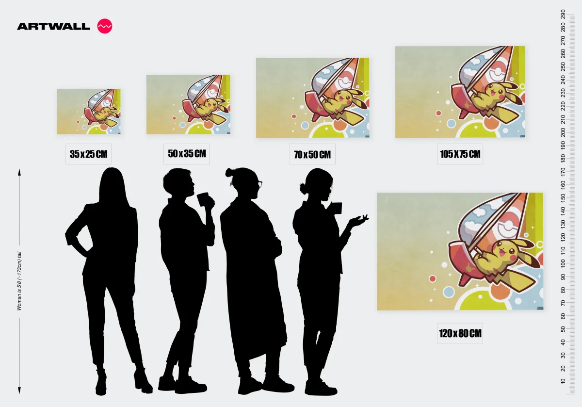 Tableau Pokemon Pikachu Surfe Joyeusement – Image 3