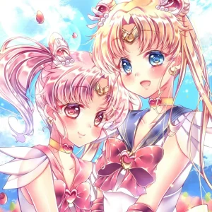 Tableau Sailor Moon Guerrieres Celestes Enlacees