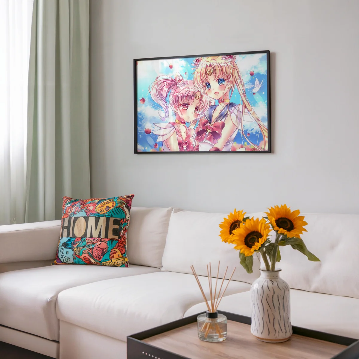 Tableau Sailor Moon Guerrieres Celestes Enlacees – Image 7