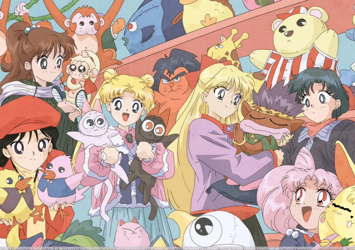 Tableau Sailor Moon Personnages Et Peluches – Image 2