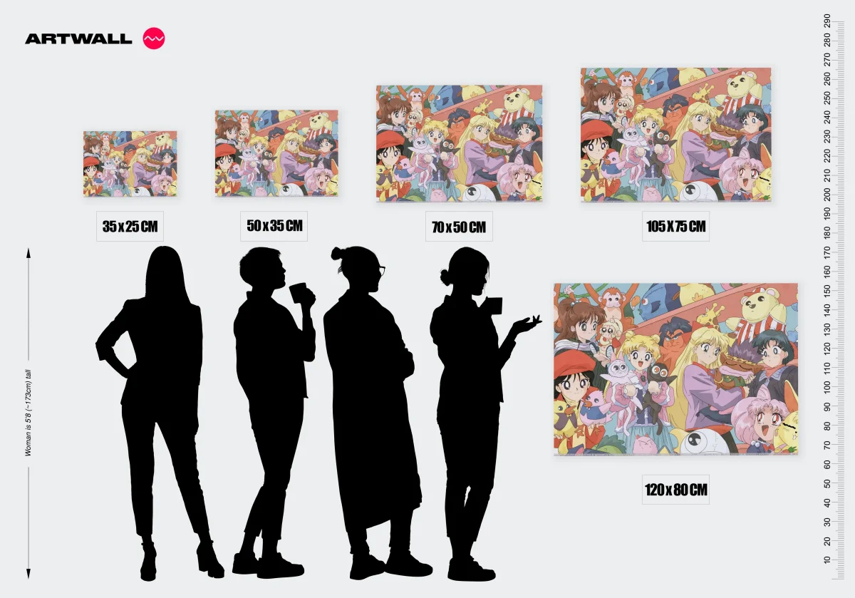 Tableau Sailor Moon Personnages Et Peluches – Image 3