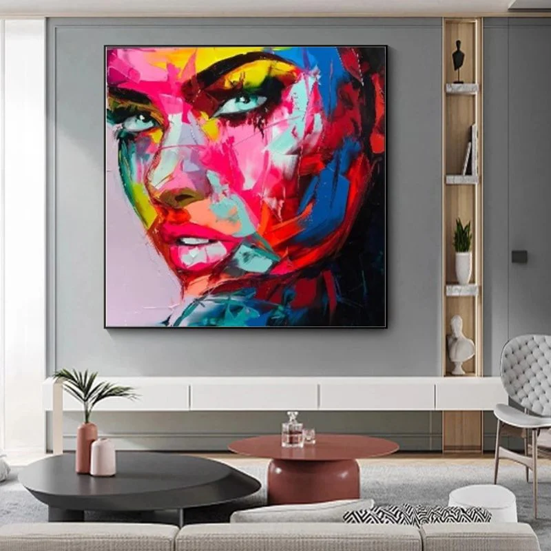 tableau visage femme coloré